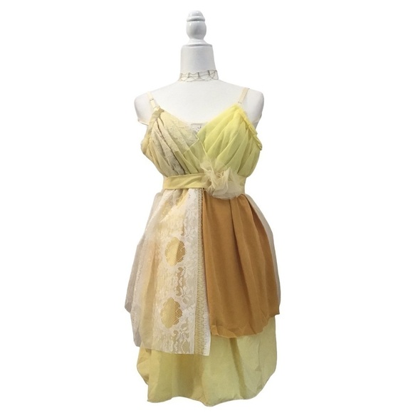 Amour Sans Anguish Patchwork Cami Dress Boho Upcycled Handmade Festival Style - Picture 1 of 7